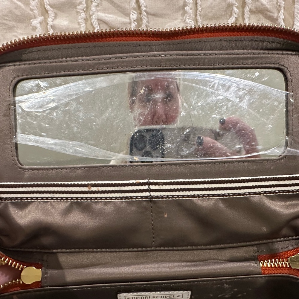 HENRI BENDEL Orange West 57th Train Case/Cosmetic Case - Picture 5 of 9